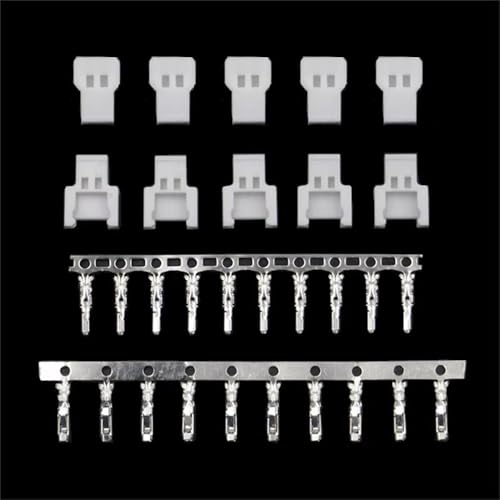 SPARKHOBBY 50 Stück 51005 51006 Mikro-Stecker, 2P-Stecker, Buchse, Kunststoffgehäuse mit Metallstiften, 2,0 mm Rastermaß für RC-Batterie, Balance-Ladekabel, 50 Paar männlich weiblich von SPARKHOBBY