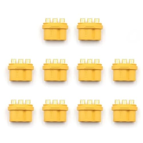 SPARKHOBBY Amass MR60PW Stecker MR60 Buchse Dreiadriger vergoldeter ESC-Motorstecker für RC-Flugzeuge Batteriemodell ACCS Teile DIY (10PCS MR60-F) von SPARKHOBBY