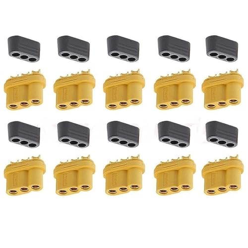 SPARKHOBBY Amass MR60PW Stecker MR60 Buchse Dreiadriger vergoldeter ESC-Motorstecker für RC-Flugzeuge Batteriemodell ACCS Teile DIY (50PCS MR60-F) von SPARKHOBBY