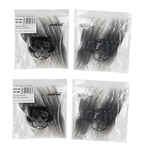SPARKHOBBY Gemfan Hurricane 4024 Robuster Propeller mit 2 Flügeln, 1,5 mm, 3 Löcher für RC 1408-1506 bürstenlose Motordrohnen, Teile (16 Paar, 4024-2, Grau) von SPARKHOBBY