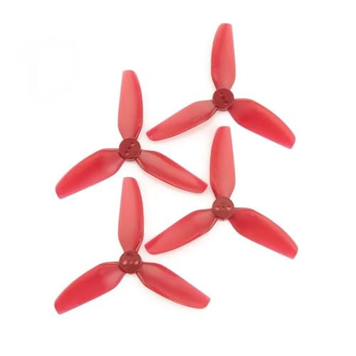 SPARKHOBBY HQ T3X3X3 3030 PC-Propeller mit 3 Klingen, CW CCW, Polykarbonat für 7,6 cm (3 Zoll) für RC FPV Racing Freestyle Teile Zubehör (2 Paar T3X3X3 Rot) von SPARKHOBBY