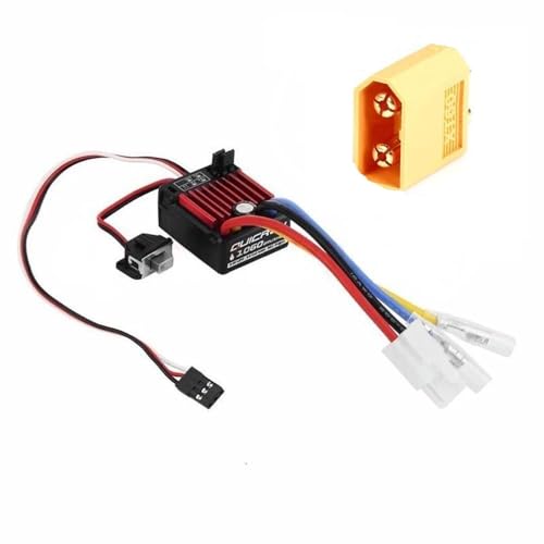 SPARKHOBBY QuicRun 1060 60A Gebürsteter elektronischer Geschwindigkeitsregler für HobbyWing ESC 2-3S Lipo SBEC 6V 3A Wasserdicht Staubdicht für 1:10 Sport (1060 60A XT60-M) von SPARKHOBBY