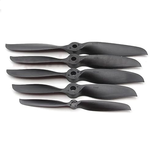 Sparkhobby KMP 6x4E 9x6E 8x6E 12x6E 14x7E Nylon 2-Blade Black Propeller Props Hub Group 8mm Aperture High-Speed for RC Airplane Drones (5PCS 7x3E) von SPARKHOBBY