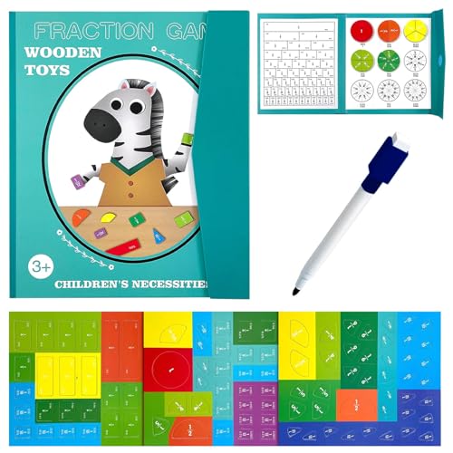 SPERMUOY Arithmetisches Lernspielzeug,Bruchrechnen Spiel Montessori Material Mathematik,Kinder Magnetische Bruch Lernspielzeug (B) von SPERMUOY