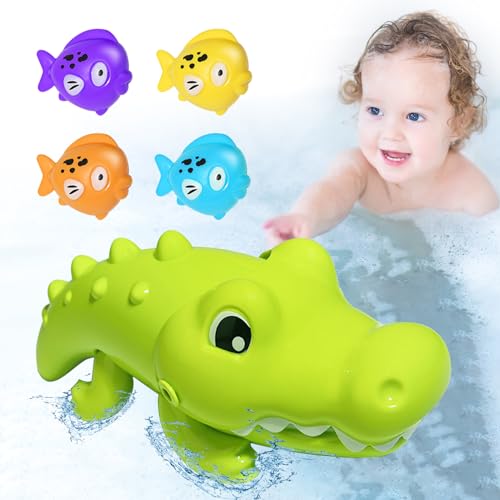 SPERMUOY Badewannenspielzeug,Badekrokodil Schwimmen Badewannenspielzeug, Badewannenspielzeug für Kinder, Mädchen, Jungen (A) von SPERMUOY