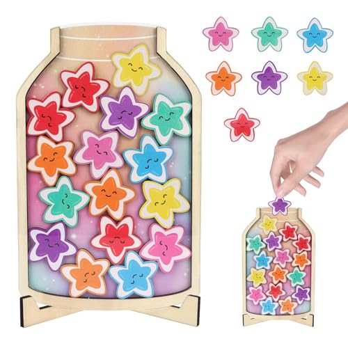 SPERMUOY Belohnungstafel Kinder,Belohnungsglas für Kinder Magnetisch Belohnungssystem Stern Belohnungstafel,Belohnungsglas mit Holzhalter,Belohnungsglas Klassenzimmer für Gutes SPERMUOY Belohnungstafel Kinder,Belohnungsglas für Kinder Magnetisch Belohnungssystem Stern Belohnungstafel,Belohnungsglas mit Holzhalter,Belohnungsglas Klassenzimmer für Gutes von SPERMUOY