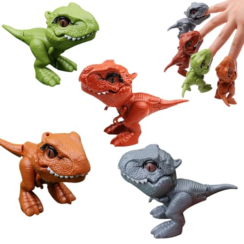 SPERMUOY Dino Biss Finger,4 Stück Dinosaurier Fingerspielzeug Finger Beißen Dinosaurier Spielzeug,Schnapp-Dinosaurier-Spielzeug für Geburtstagsgeschenke von SPERMUOY