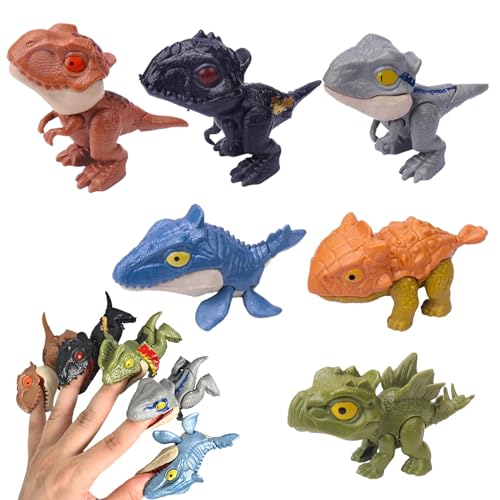 SPERMUOY Dinosaur Finger Toys,6 Stück Dinosaurier Fingerpuppen Set Finger Beißen Dinosaurier Spielzeug Dinosaurier Finger Spielzeug,Interessante Interaktive Kinder Spielzeug von SPERMUOY