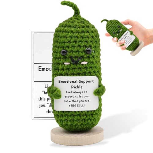 SPERMUOY Emotional Support Pickle,Pocket Hug Positive Pickle,Mini-Plüsch Figuren Lustige Gurke Puppe,Pickle Ornament Gift,emotional Pickle für Freunde und Eltern von SPERMUOY