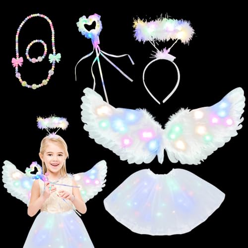 SPERMUOY Engel kostüm kinder mädchen,Engel Kostüm mädchen Leuchtend Engelsflügel Weiß mit Engelsrock und engel haarreif, Weiße Flügel Kostüm für Halloween Karneval Cosplay Fasching SPERMUOY Engel kostüm kinder mädchen,Engel Kostüm mädchen Leuchtend Engelsflügel Weiß mit Engelsrock und engel haarreif, Weiße Flügel Kostüm für Halloween Karneval Cosplay Fasching von SPERMUOY