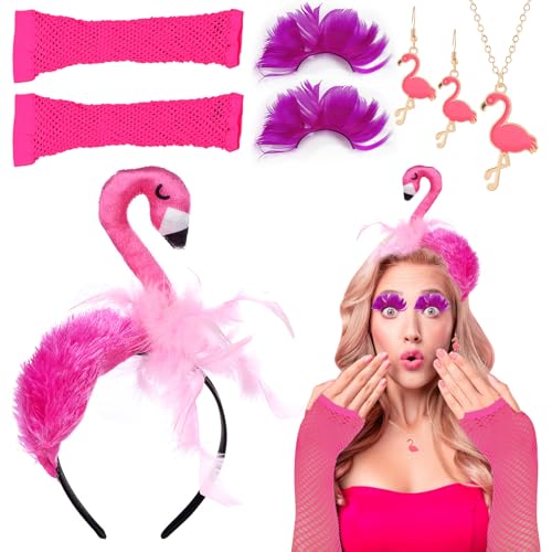 SPERMUOY Flamingo Kostüm Accessoire,5 Stück Flamingo Kostüm Damen mit Flamingo Haarreif Flamingo Hut Flamingo Halskette Flamingo Ohrringe,Flamingo Accessoire Set für Damen SPERMUOY Flamingo Kostüm Accessoire,5 Stück Flamingo Kostüm Damen mit Flamingo Haarreif Flamingo Hut Flamingo Halskette Flamingo Ohrringe,Flamingo Accessoire Set für Damen von SPERMUOY
