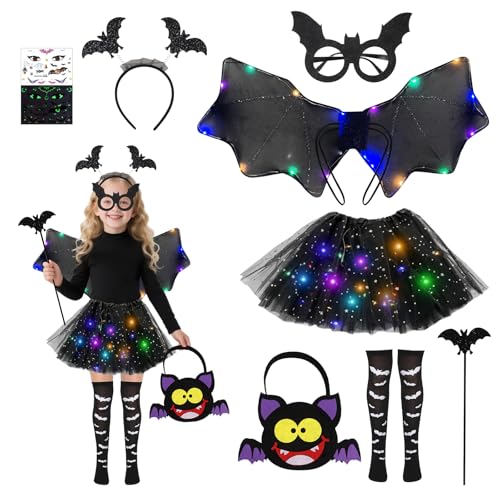 SPERMUOY Fledermaus Kostüm Kinder Mädchen,Halloween Fledermaus Kostüm Mädchen mit Fledermausflügel,Halloween kostüm kinder mädchen für Cosplay Party Vampir Mottoparty SPERMUOY Fledermaus Kostüm Kinder Mädchen,Halloween Fledermaus Kostüm Mädchen mit Fledermausflügel,Halloween kostüm kinder mädchen für Cosplay Party Vampir Mottoparty von SPERMUOY