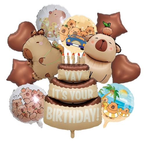 SPERMUOY Capybara geburtstag luftballon,11 Stück capybara geburtstag deko Capybara party ballons deko Capybara kinder balloons für Jungen mädchen Geburtstag Party von SPERMUOY