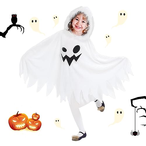 SPERMUOY Gespenster Mantel für Kinder Halloween,Kinder lächelnd Geist Poncho Cape,Gespenst Kapuzenponcho für Halloween Kinder Kostum Jungen Mädchen-S SPERMUOY Gespenster Mantel für Kinder Halloween,Kinder lächelnd Geist Poncho Cape,Gespenst Kapuzenponcho für Halloween Kinder Kostum Jungen Mädchen-S von SPERMUOY
