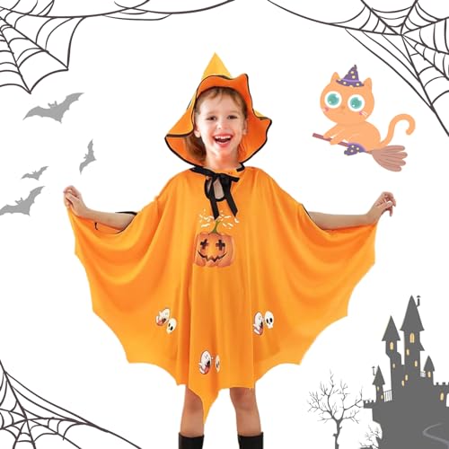 SPERMUOY Fledermaus Umhang Kostüm, Fledermaus Umhang Kürbis Kostüm,Kürbis Kostüm Kinder Fledermaus Umhang,Halloween Fledermaus kostüm Kinder für Cosplay Party,Halloween Dekoration von SPERMUOY