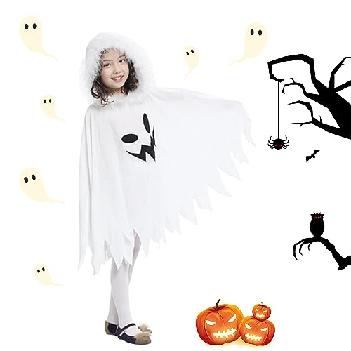 SPERMUOY Gespenst kostüm kinder,Gespenst Kapuzenponcho Unregelmäßig Umhang Cape,Kinder Weiß Geist Umhang für Kinder Halloween Karneval Fasching Cosplay-M SPERMUOY Gespenst kostüm kinder,Gespenst Kapuzenponcho Unregelmäßig Umhang Cape,Kinder Weiß Geist Umhang für Kinder Halloween Karneval Fasching Cosplay-M von SPERMUOY