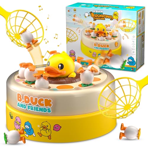 SPERMUOY Duck Spielzeug Enten Pups Spiel Catch Duck Pop Up Spiel Kinder,Duck Brettspiel Set Musikspiele zum Hüpfen und Fangen von Enten,Bounce & Catch Family Games Kinder Spielzeug von SPERMUOY