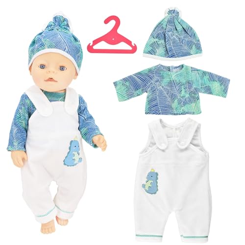 SPERMUOY Puppenkleidung 43 cm,Kleidung Bekleidung Outfits für Baby Puppen,Puppenkleidung 35-43 cm,puppenkleidung Baby Born mit Hut Langarm Hose, Geschenke für Mädchen Jungen-(Keine Puppe) von SPERMUOY