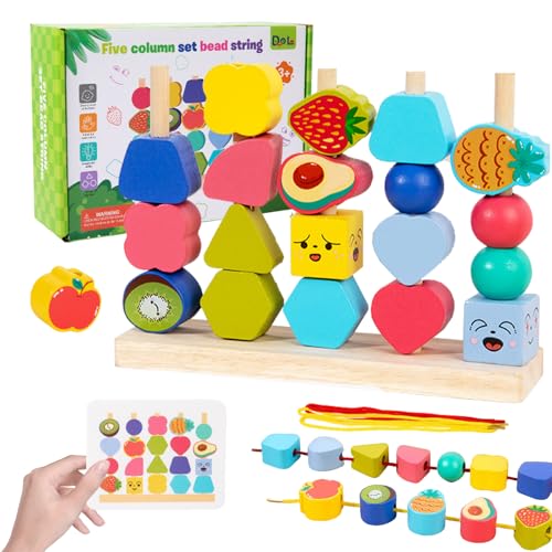 SPERMUOY Montessori Spielzeug ab 2 3 4 5 Jahre,Holzspielzeug Steckspiel Fädelspiel Bausteine Sortierspiel für Kinder,Holz Sortier und Stapelspielzeug,Holz Lernspiele Stapelspiel Feinmotorik SPERMUOY Montessori Spielzeug ab 2 3 4 5 Jahre,Holzspielzeug Steckspiel Fädelspiel Bausteine Sortierspiel für Kinder,Holz Sortier und Stapelspielzeug,Holz Lernspiele Stapelspiel Feinmotorik von SPERMUOY