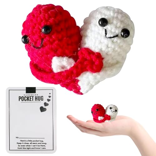 SPERMUOY Pocket Hug Strickpuppe,Mini Pocket Hug Positive Saure Gurken,Kleine Umarmung Pocket Hug Gurken Glücksbringer von SPERMUOY