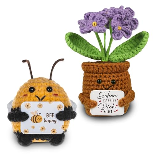 SPERMUOY Positive Geschenke Glücksbringer Lila Blumenpuppe und Positive Pocket Hug Biene,Emotional Support Positive Kartoffel Deutsch Glücksbringer Mutmacher Geschenk für Geburtstag SPERMUOY Positive Geschenke Glücksbringer Lila Blumenpuppe und Positive Pocket Hug Biene,Emotional Support Positive Kartoffel Deutsch Glücksbringer Mutmacher Geschenk für Geburtstag von SPERMUOY