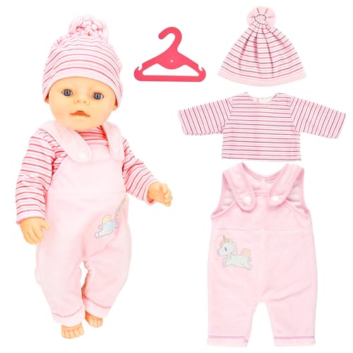 SPERMUOY Puppenkleidung 43 cm,Kleidung Bekleidung Outfits für Baby Puppen,puppenkleidung 43 cm mädchen,puppenkleidung Baby Born mit Hut Langarm Hose, Geschenke für Mädchen Jungen-(Keine Puppe) von SPERMUOY