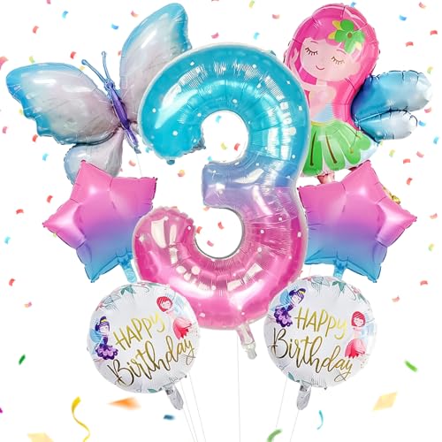 SPERMUOY Geburtstagsdeko Mädchen, Geburtstag für Mädchen,Kindergeburtstag Deko Mädchen,Geburtstags Dekoration Luftballons für Mädchen Geburtstag Deko (F) von SPERMUOY