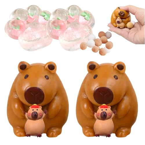 Capybara Anti Stress Spielzeug,Capybara Squeeze Spielzeug mit katzenpfoten Squishy,Cat Paw Anti Stress Ball Squishy Toy,Capybara Stress Spielzeug für Mädchen Und Jungen Zum Entspannen von SPERMUOY