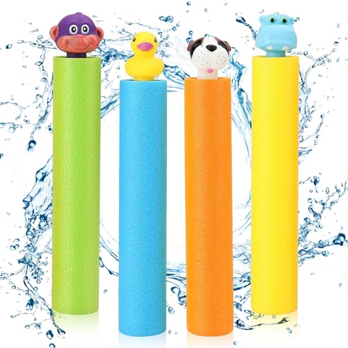 SPERMUOY Wasserpistole Kinder,4 Stück Wasserspritzpistole Schaumstoff Spritzpistolen Kinder,Wasserspritzpistole Strandspielzeug Für Outdoor Party Kinder Erwachsene von SPERMUOY