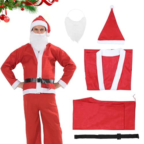 SPERMUOY Nikolaus kostüm für erwachsene,Weihnachten kostüm herren Nikolauskostüm Weihnachtsmannverkleidung für Erwachsene mit Bart Mütze Gürtel,Nikolaus Anzug für Weihnachten,Karneval,Mottoparty SPERMUOY Nikolaus kostüm für erwachsene,Weihnachten kostüm herren Nikolauskostüm Weihnachtsmannverkleidung für Erwachsene mit Bart Mütze Gürtel,Nikolaus Anzug für Weihnachten,Karneval,Mottoparty von SPERMUOY
