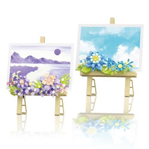 SPERMUOY klemmbausteine blumen2 Stück Blumen Bausteine Set Künstliche Blumen Bausatz DIY Bauspielzeugsets Bouquet Baustein,Blumenstrauß Bausteinset für Mädchen Jungen von SPERMUOY