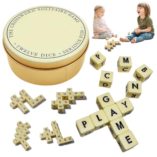 SPHERETRON Das Kreuzworträtsel Solitaire-Spiel 6 seitiges Würfel Kreuzworträtsel Spiel Tragbares Scrable Spiel Mit 12 Würfeln Spelling Game für Kinder und Erwachsene Camping Spiele SPHERETRON Das Kreuzworträtsel Solitaire-Spiel 6 seitiges Würfel Kreuzworträtsel Spiel Tragbares Scrable Spiel Mit 12 Würfeln Spelling Game für Kinder und Erwachsene Camping Spiele von SPHERETRON