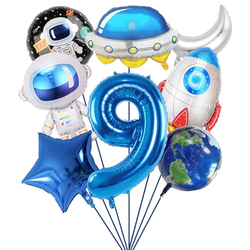 SPHERETRON 8 Stück Weltraum Luftballon Set geburtstagsdeko 9 jahre junge Weltraum Astronaut Folienballon Rakete Raumschiff Helium Ballon Folienballon Astronaut für deko geburtstag junge SPHERETRON 8 Stück Weltraum Luftballon Set geburtstagsdeko 9 jahre junge Weltraum Astronaut Folienballon Rakete Raumschiff Helium Ballon Folienballon Astronaut für deko geburtstag junge von SPHERETRON