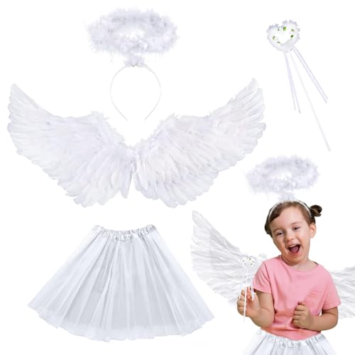 SPHERETRON Engel Kostüme,Engel Kostüm Weiße,Engel Kostüm Kinder Set mit TuTu Rock,24.4in Federflügel Engels,Heiligenschein und Zauberstab, Engels Kostüme für Karneval,Cosplay SPHERETRON Engel Kostüme,Engel Kostüm Weiße,Engel Kostüm Kinder Set mit TuTu Rock,24.4in Federflügel Engels,Heiligenschein und Zauberstab, Engels Kostüme für Karneval,Cosplay von SPHERETRON