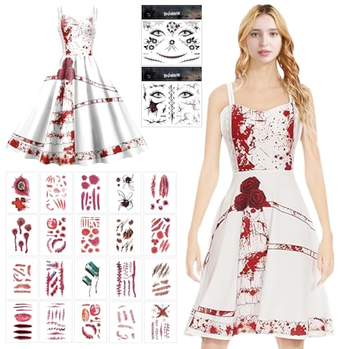 SPHERETRON Halloween Kostüm Damen Zombie Kostüm Damen Halloween Kostüm Erwachsene Horror Braut Kostüm Halloween Kleid Damen Zombie Braut Kostüm Für Halloween Party SPHERETRON Halloween Kostüm Damen Zombie Kostüm Damen Halloween Kostüm Erwachsene Horror Braut Kostüm Halloween Kleid Damen Zombie Braut Kostüm Für Halloween Party von SPHERETRON