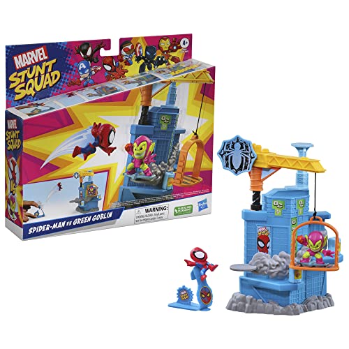 Hasbro Marvel - Crane Smash Spiel Set mit Spider-Man vs. Grüner Kobold, 3,5 cm, Superhelden-Figuren, Mehrfarbig (F70625X0) von Hasbro Marvel