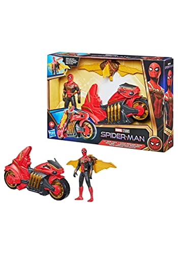 Hasbro Marvel Spider-Man Figur mit Flügeln und Web Bike Fahrzeug, vom Spider-Man Film inspiriert, F1110, Multi von SPIDER-MAN