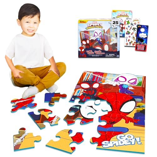 Spidey and His Amazing Friends Bodenpuzzle-Set - Bundle mit 25-teiligem Spiderman-Schaumstoff-Puzzle plus Aufklebern, Tattoos, mehr | Spidey and Friends Puzzle für Kinder Spidey and His Amazing Friends Bodenpuzzle-Set - Bundle mit 25-teiligem Spiderman-Schaumstoff-Puzzle plus Aufklebern, Tattoos, mehr | Spidey and Friends Puzzle für Kinder von SPIDER-MAN
