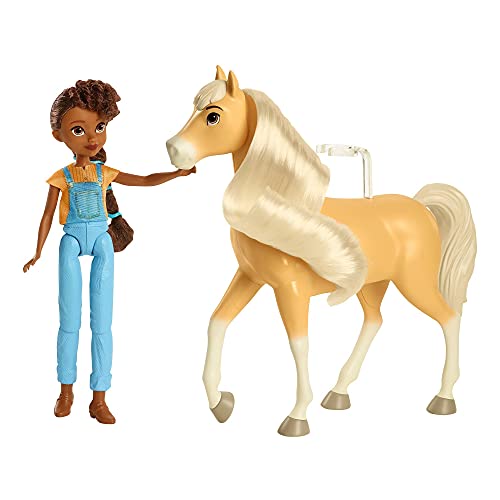 Dreamworks Spirit GXF22 - "Spirit - frei und ungezähmt" Pru Puppe (18 cm) mit 7 beweglichen Gelenken & Pferd Chica Linda (20cm) mit langer Mähne, tolles Geschenk für Kinder ab 3 Jahren von Dreamworks Spirit