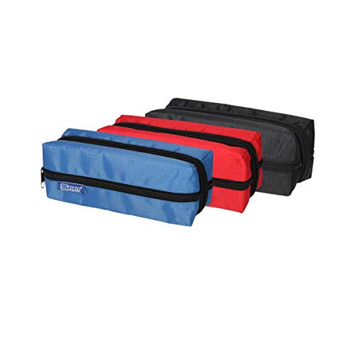SPIRIT TTS Federmäppchen / Schüleretui für Schreibwaren, Federtasche, Stifthalter, Federmappe für Mädchen und Jungen, für Schüler, Studenten und Lehrer "Maxpak", 3 Farben Sortiert von SPIRIT
