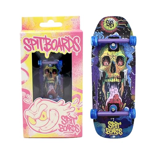 SPITBOARDS 34mm Fingerboard Oldschool Cruiser Pro Complete Setup, Pre-Assembled 5-Layer Wood, Pro Trucks, Soft Urethane 60D Bearing Wheels, Real-Wear Graphics, Lasered Foam Tape 'Skull Cosmos' SPITBOARDS 34mm Fingerboard Oldschool Cruiser Pro Complete Setup, Pre-Assembled 5-Layer Wood, Pro Trucks, Soft Urethane 60D Bearing Wheels, Real-Wear Graphics, Lasered Foam Tape 'Skull Cosmos' von SPITBOARDS