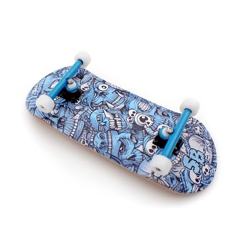 SPITBOARDS 36 x 96 mm Wood Fingerboard Complete Set-Up, Pre Assembled, 5-Layers Wood, Pro Trucks with Lock Nuts, CNC Bearing Wheels, Real Wear Graphics, Lasered Foam Grip Tape, Blue Mummy Skulls SPITBOARDS 36 x 96 mm Wood Fingerboard Complete Set-Up, Pre Assembled, 5-Layers Wood, Pro Trucks with Lock Nuts, CNC Bearing Wheels, Real Wear Graphics, Lasered Foam Grip Tape, Blue Mummy Skulls von SPITBOARDS