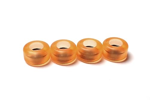 SPITBOARDS Fingerboard Bearing Wheels, CNC Polyurethane, Set of 4 Wheels, Finger Skate Wheels, Wheels (transparent orange) von SPITBOARDS