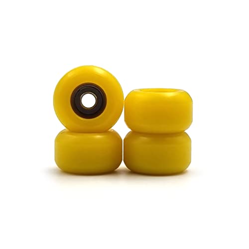 SPITBOARDS Fingerboard Bearing Wheels, CNC Polyurethane, Set of 4 Wheels, Finger Skate Wheels, Wheels (Yellow) von SPITBOARDS