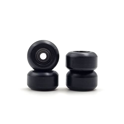 SPITBOARDS Fingerboard Bearing Wheels, CNC Polyurethane, Set of 4 Wheels, Finger Skate Wheels, Wheels (Black) von SPITBOARDS