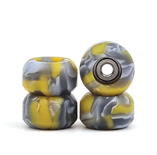 SPITBOARDS Fingerboard Swirl Wheels Polyurethane CNC Lathed Bearing Wheels - Yellow Swirl von SPITBOARDS