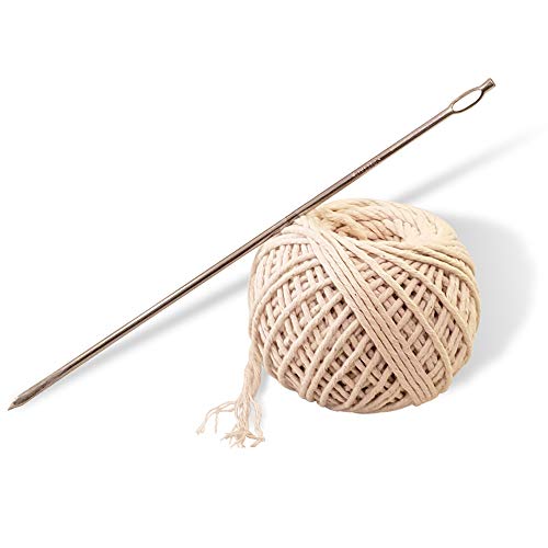 SpitJack Meat Trussing Needle and Butchers Cooking Twine Kit for Sewing Up Whole Hog, Pig and Roasting Chicken and Turkey 17,8 Inch Stainless Steel Needle and 185 Feet of Cotton Kitchen String. SpitJack Meat Trussing Needle and Butchers Cooking Twine Kit for Sewing Up Whole Hog, Pig and Roasting Chicken and Turkey 17,8 Inch Stainless Steel Needle and 185 Feet of Cotton Kitchen String. von SPITJACK