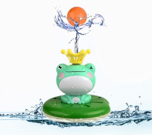 SPITZER TOYS® Schwimmender Badefrosch mit Wassersprinkler, Badespaß für Badewanne & Pool, Wasserspielzeug mit 15 cm Fontäne, Badewannenspielzeug ab 1 2 3 4 Jahre, Geschenk für Mädchen & Jungen von SPITZER TOYS