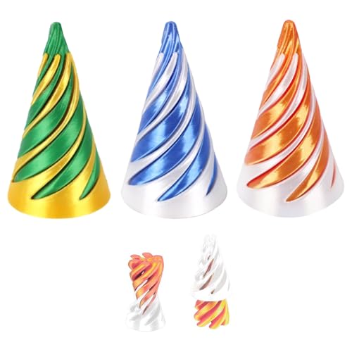 3 Stück 3D-gedruckte Spiral-Kegel Fidget Toys | Stressabbau-Spielzeug Pyramiden-Dekoration | Kreative Schreibtisch-Dekoration 3 Stück 3D-gedruckte Spiral-Kegel Fidget Toys | Stressabbau-Spielzeug Pyramiden-Dekoration | Kreative Schreibtisch-Dekoration von SPJUMHONG73