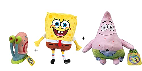 SpongeBob - Pack 3 Plüsh Bob (28cm) + Patrick (31cm) + Gary (13cm) - Qualität Soft von SPONGEBOB SQUAREPANTS